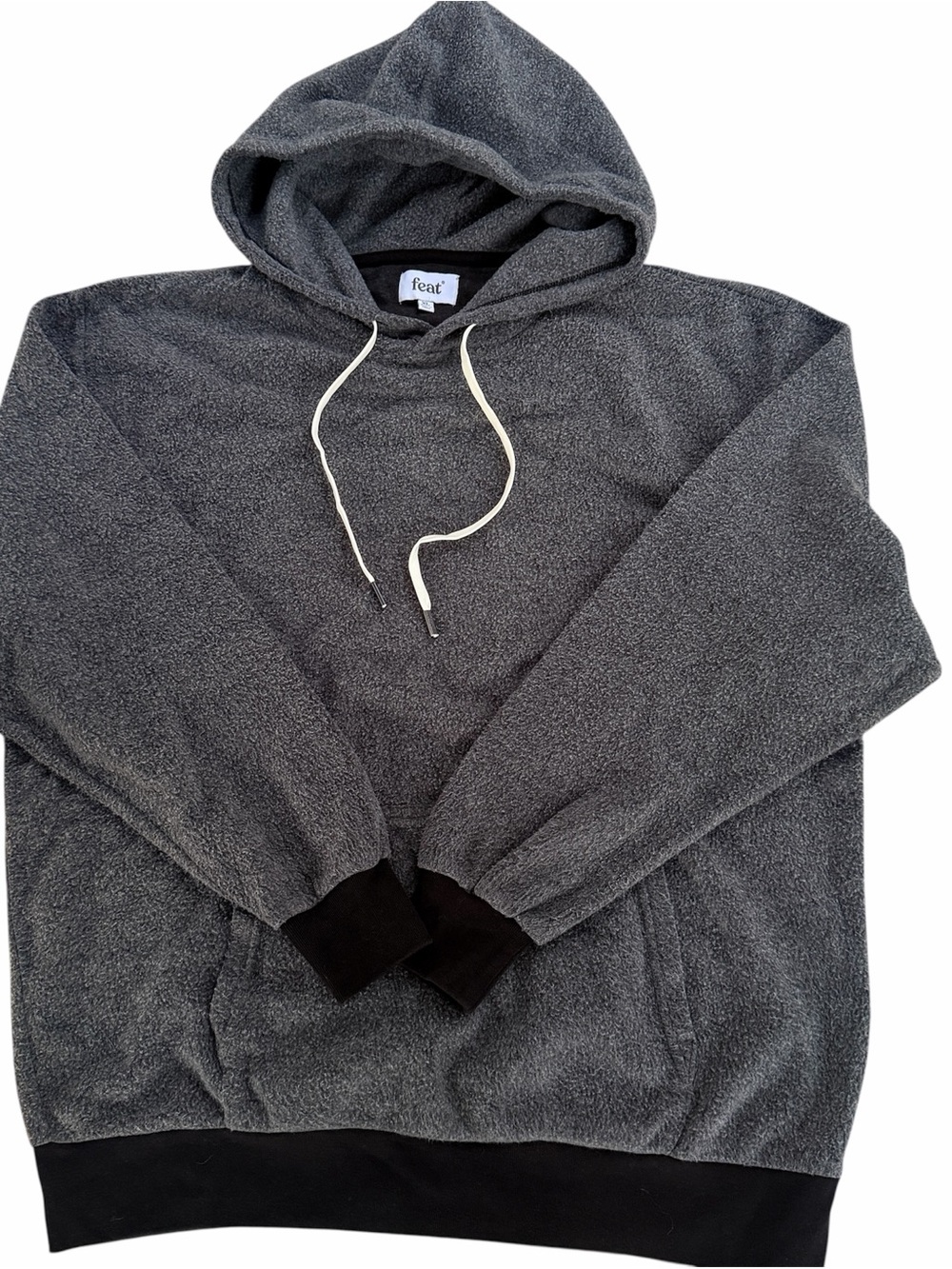 Feat Fleece Crew Neck Sweatshirt Hoodie Charcoal Gray Black Unisex XL